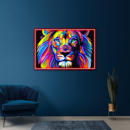 Banksy Rainbow Lion Graffiti Pop Art Painting Artwork Led Neon Sign - Shineneon