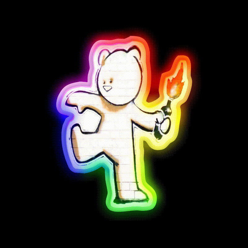 Banksy The Mild Mild West Cocktail Bar Decor Led Neon Sign Rgb Color - LED neon sign close-up detail