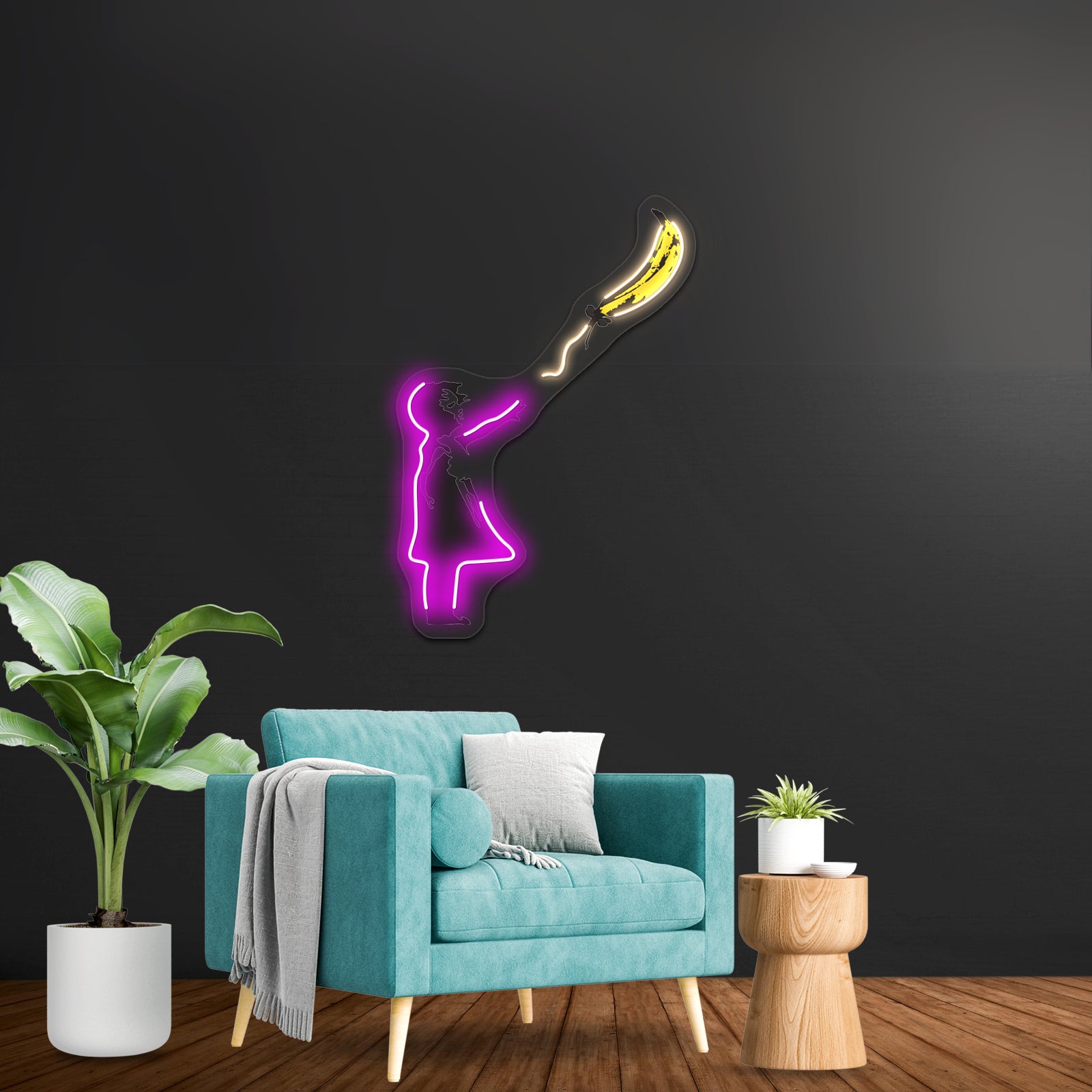 Banksy Underground Artwork Led Neon Sign - LED neon sign close-up detail