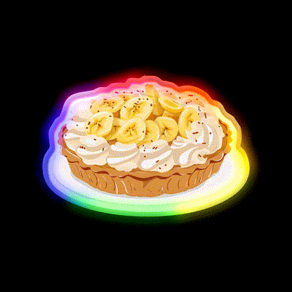 Banoffee Pie Snack Food Led Neon Sign Rgb Color - LED neon sign close-up detail