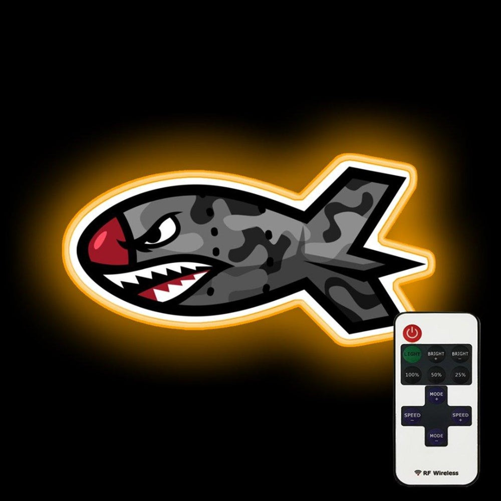 Bape Shark Bomb Torpedo Neon Sign - Custom LED neon sign front view