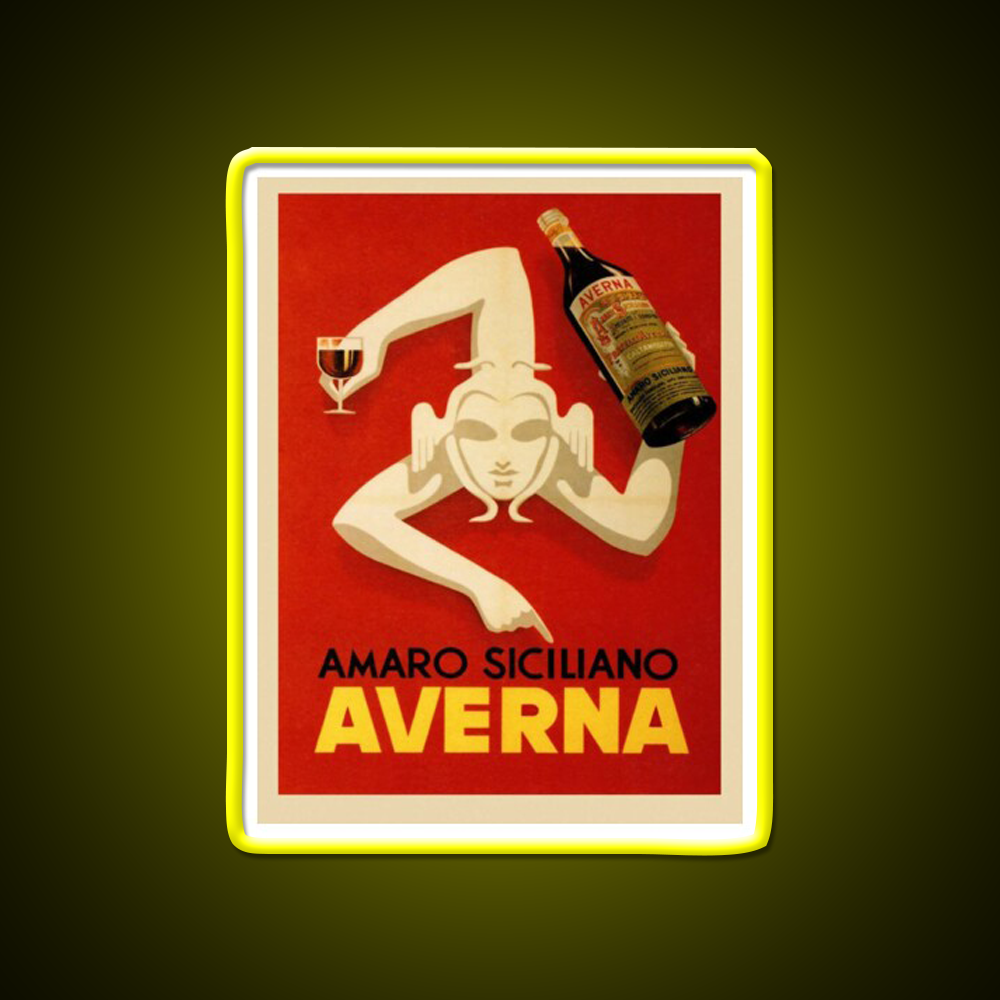 Bar Amaro Siciliano Averna Red Wine Cocktail Bar Decor Led Neon Sign Rgb Color - LED neon sign view 7