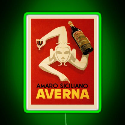 Bar Amaro Siciliano Averna Red Wine Italy Drink Rgb Neon Sign - LED neon sign view 7