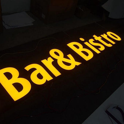 Bar And Bistro 3D Frontlit Letters Metal Led Sign - Shineneon