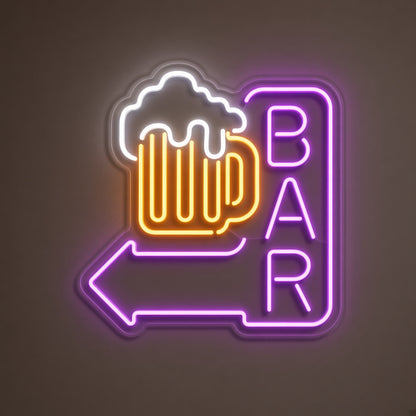 Bar Arrow Beer Mug LED Neon Sign