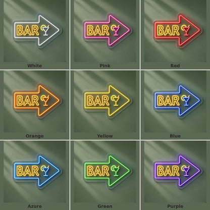 Bar Arrow Martini Glass LED Neon Sign