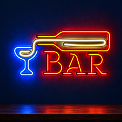 Bar Bottle Glass LED Neon Sign
