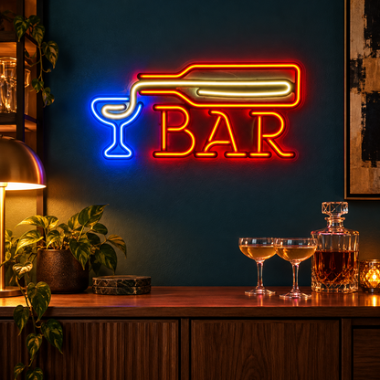 Bar Bottle Glass LED Neon Sign