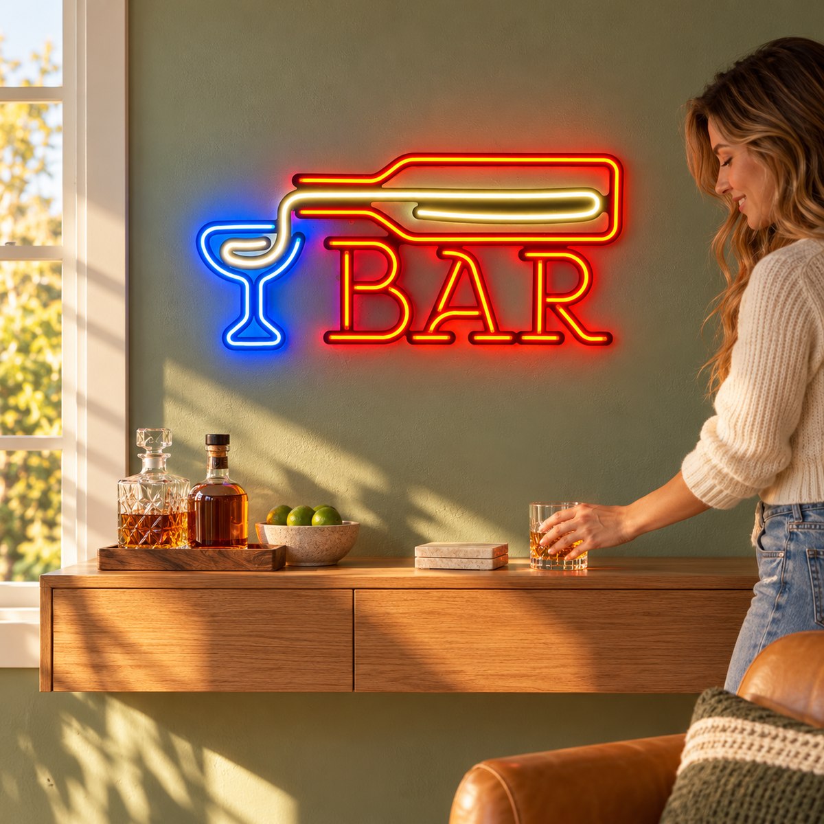 Bar Bottle Glass LED Neon Sign