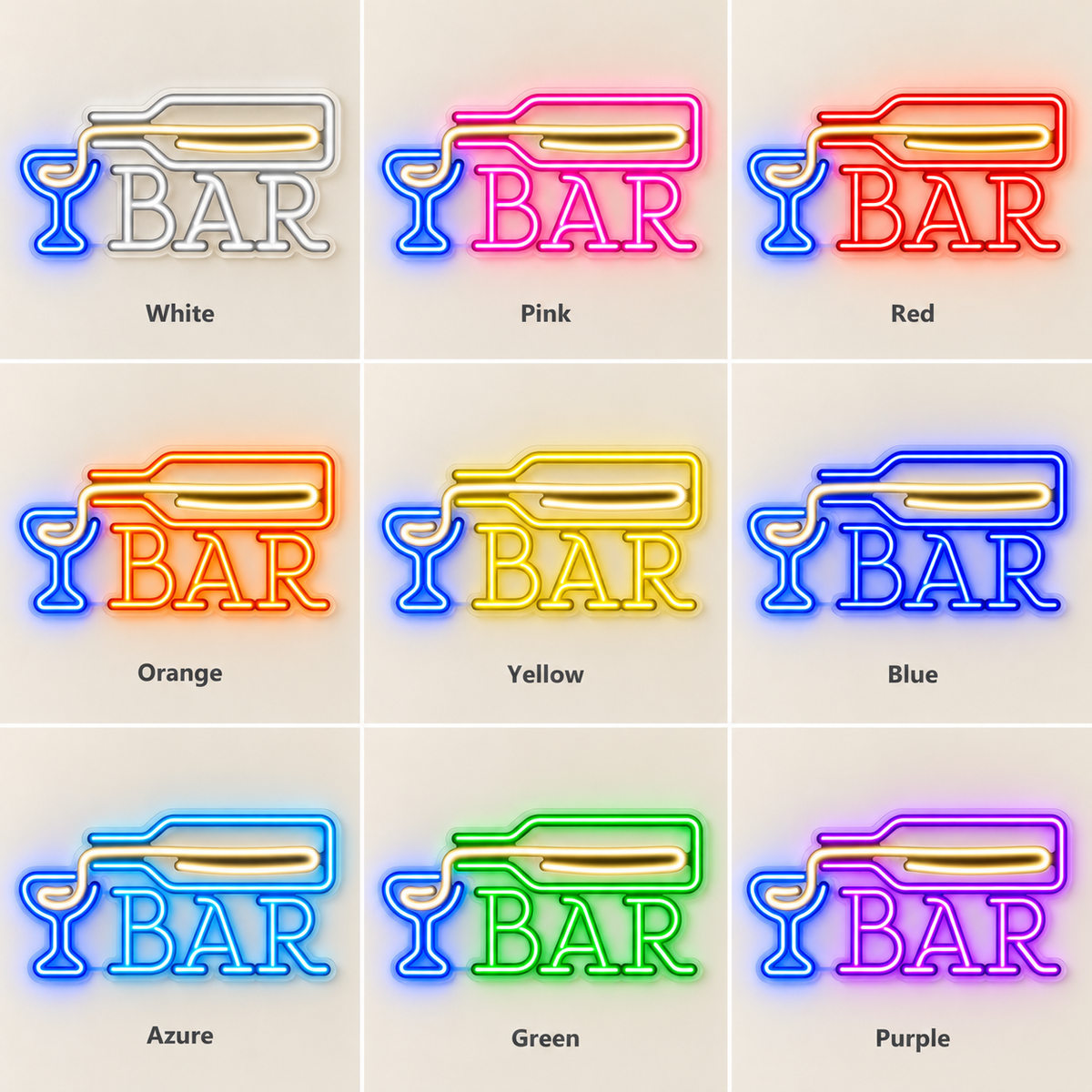 Bar Bottle Glass LED Neon Sign