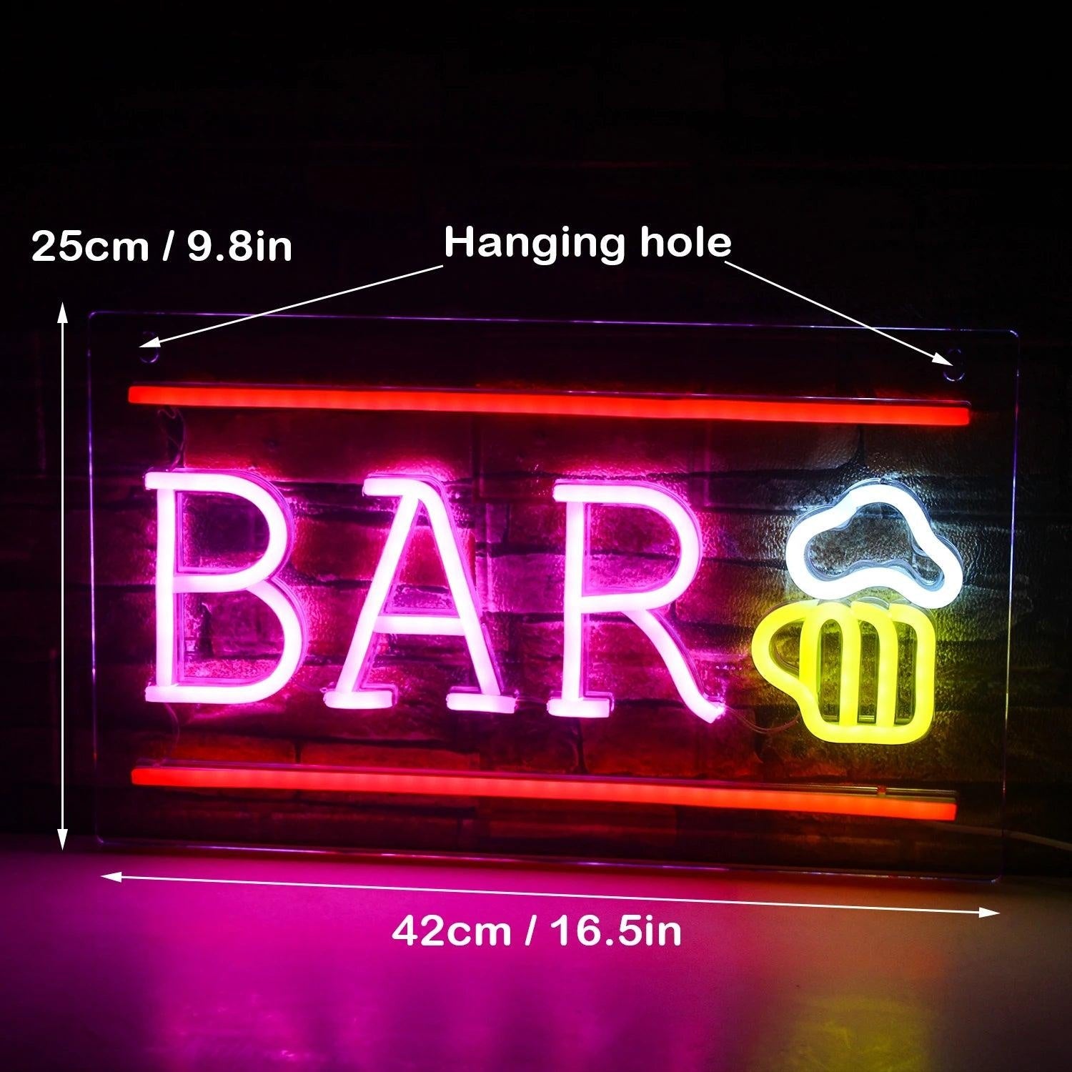 Bar Bottle Led Neon Sign With Blue Pink Yellow Lights For Restaurant Wall Decor | Shineneon