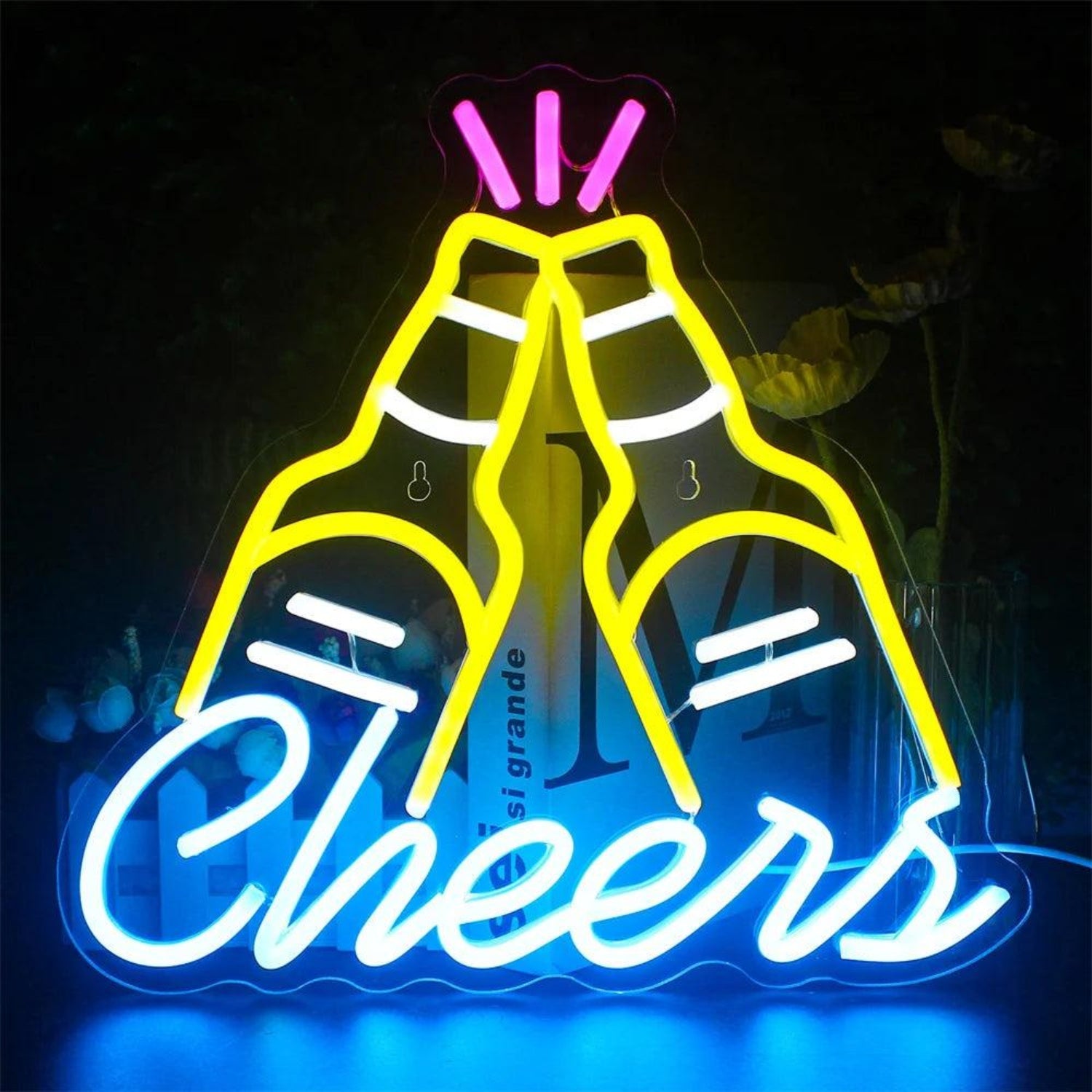 Bar Bottle Led Neon Sign With Blue Pink Yellow Lights For Restaurant Wall Decor | Shineneon