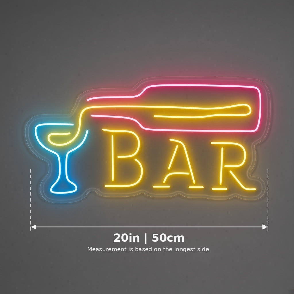 Bar Bottle Pouring Cocktail LED Neon Sign