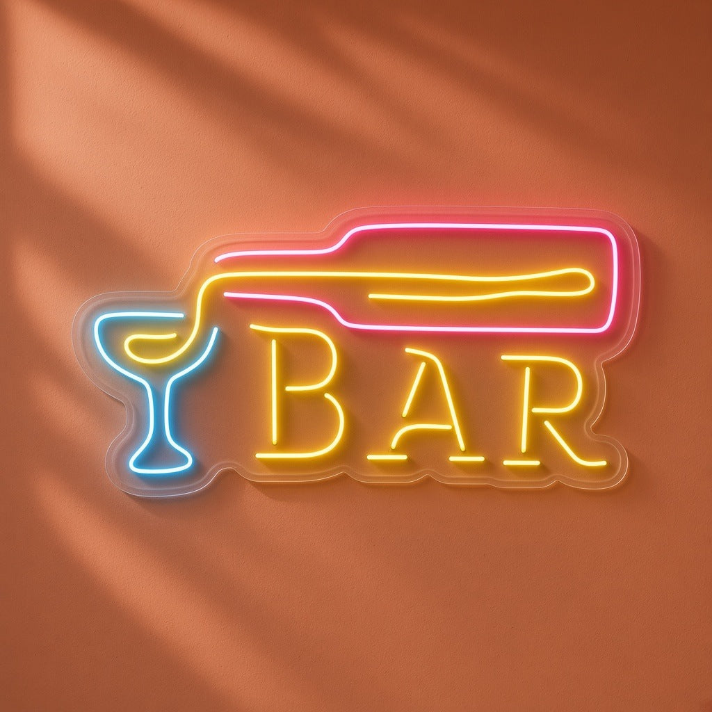 Bar Bottle Pouring Cocktail LED Neon Sign