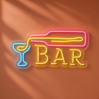Bar Bottle Pouring Cocktail LED Neon Sign
