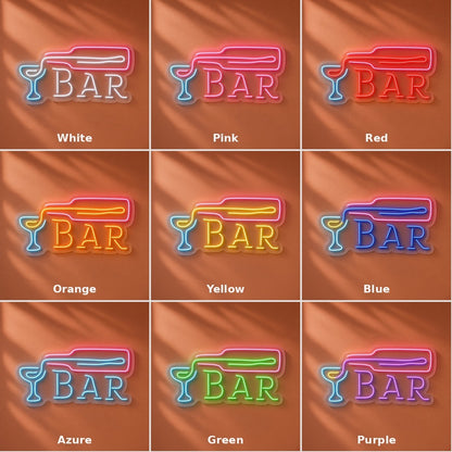 Bar Bottle Pouring Cocktail LED Neon Sign