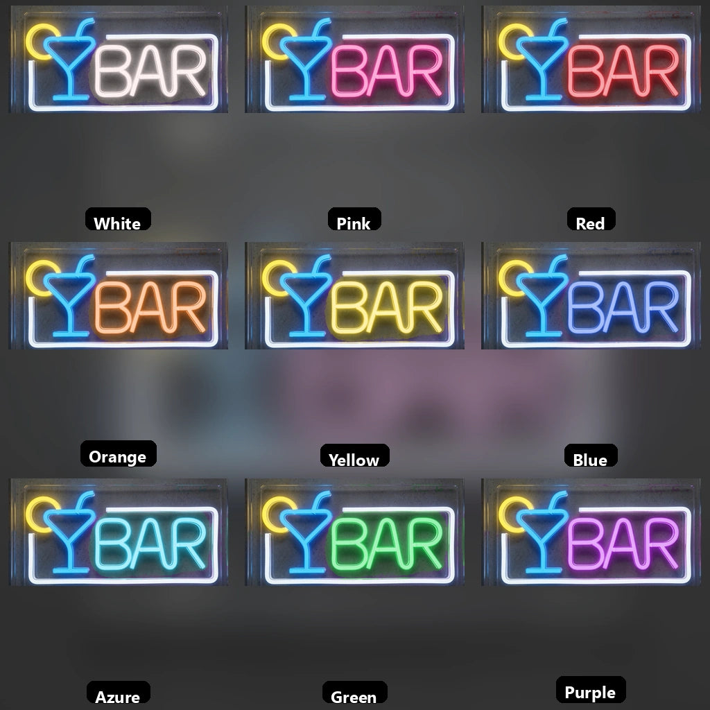 Bar Business LED Neon Sign Wall Decor - 05 Color Grid