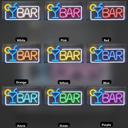 Bar Business LED Neon Sign Wall Decor - 05 Color Grid