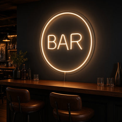 Bar Circle LED Neon Sign