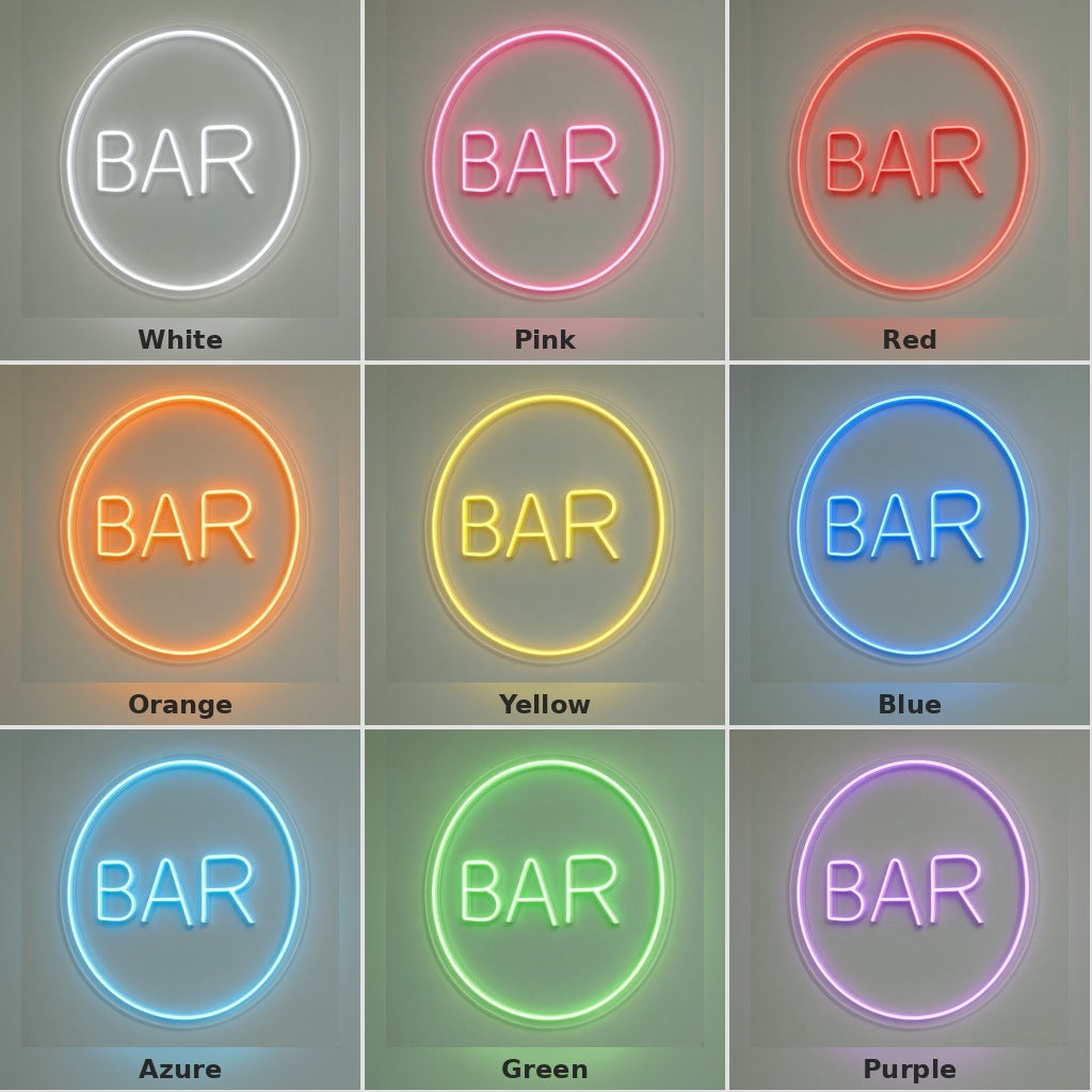 Bar Circle LED Neon Sign