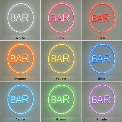 Bar Circle LED Neon Sign