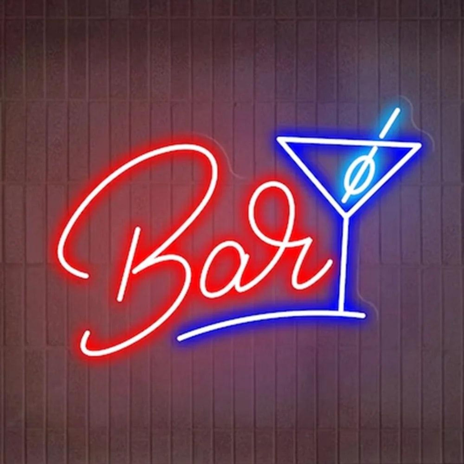 Bar Cocktail Glass Pink Blue Led Neon Sign For Lounge Cafe Decor | Shineneon