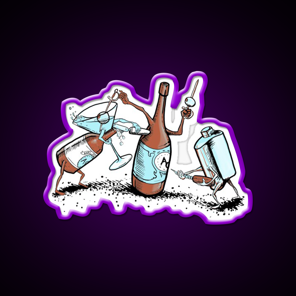 Bar Fight Man Cave Bar Led Neon Sign Rgb Color