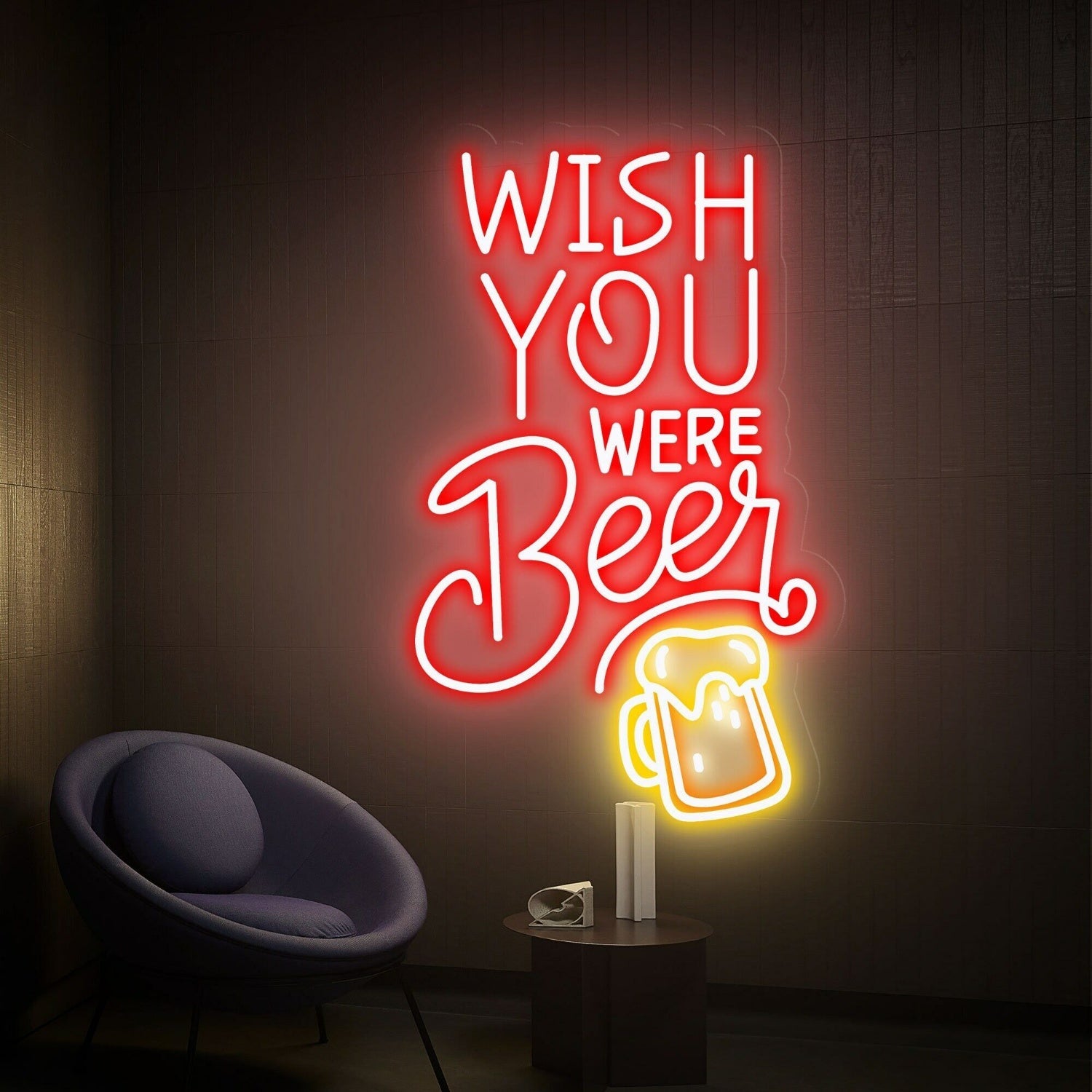 Bar Game Room Wish You Were Beer Led Neon Sign - Shineneon