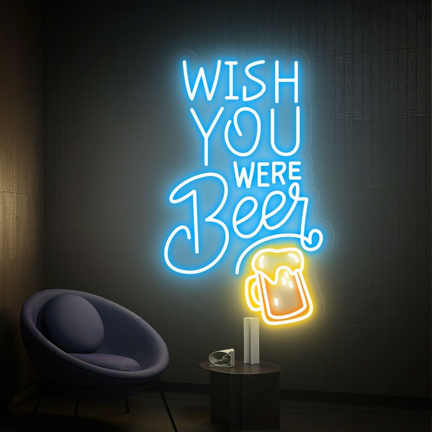 Bar Game Room Wish You Were Beer Led Neon Sign - Shineneon