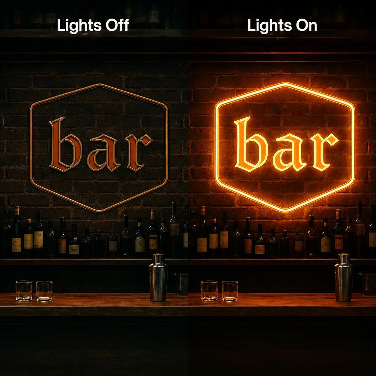 Bar Hexagon LED Neon Sign - Shineneon