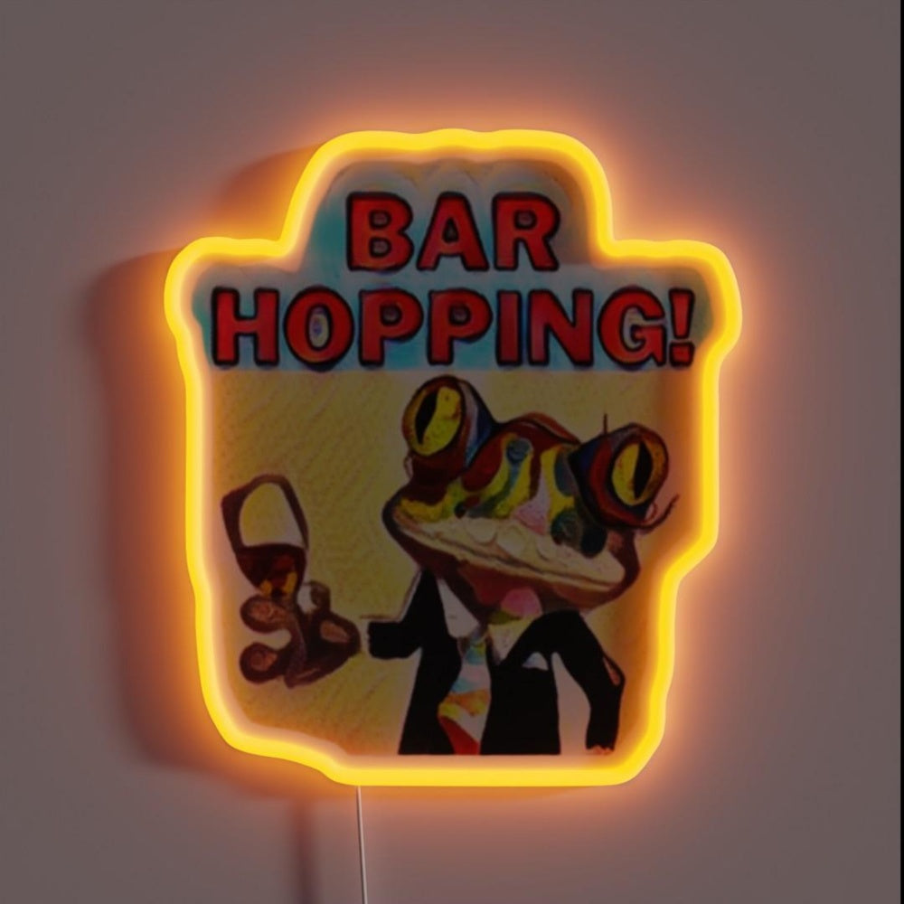 Bar Hopping Rgb Led Neon Sign - Custom LED neon sign front view