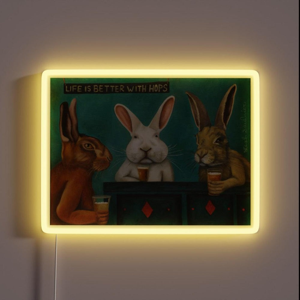 Bar Hopping Rgb Led Neon Sign Wall Art - Custom LED neon sign front view
