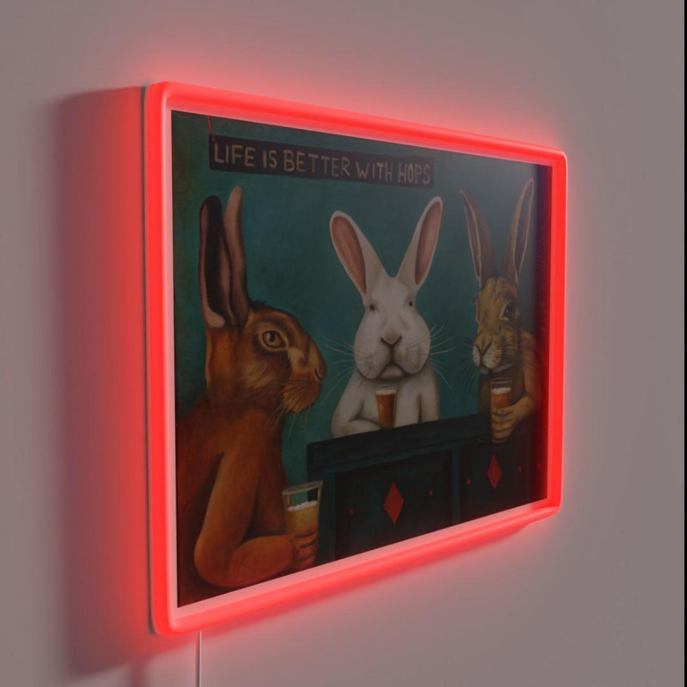 Bar Hopping Rgb Led Neon Sign Wall Art - LED neon sign close-up detail