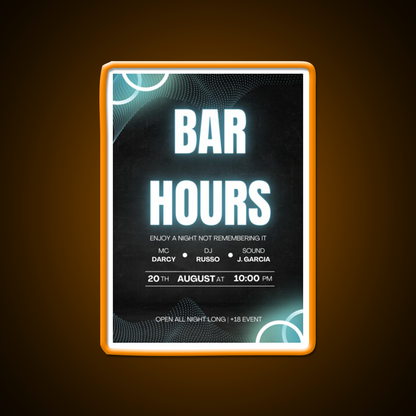 Bar Hours Tshirt Desgin Man Cave Bar Led Neon Sign Rgb Color