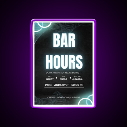 Bar Hours Tshirt Desgin Man Cave Bar Led Neon Sign Rgb Color