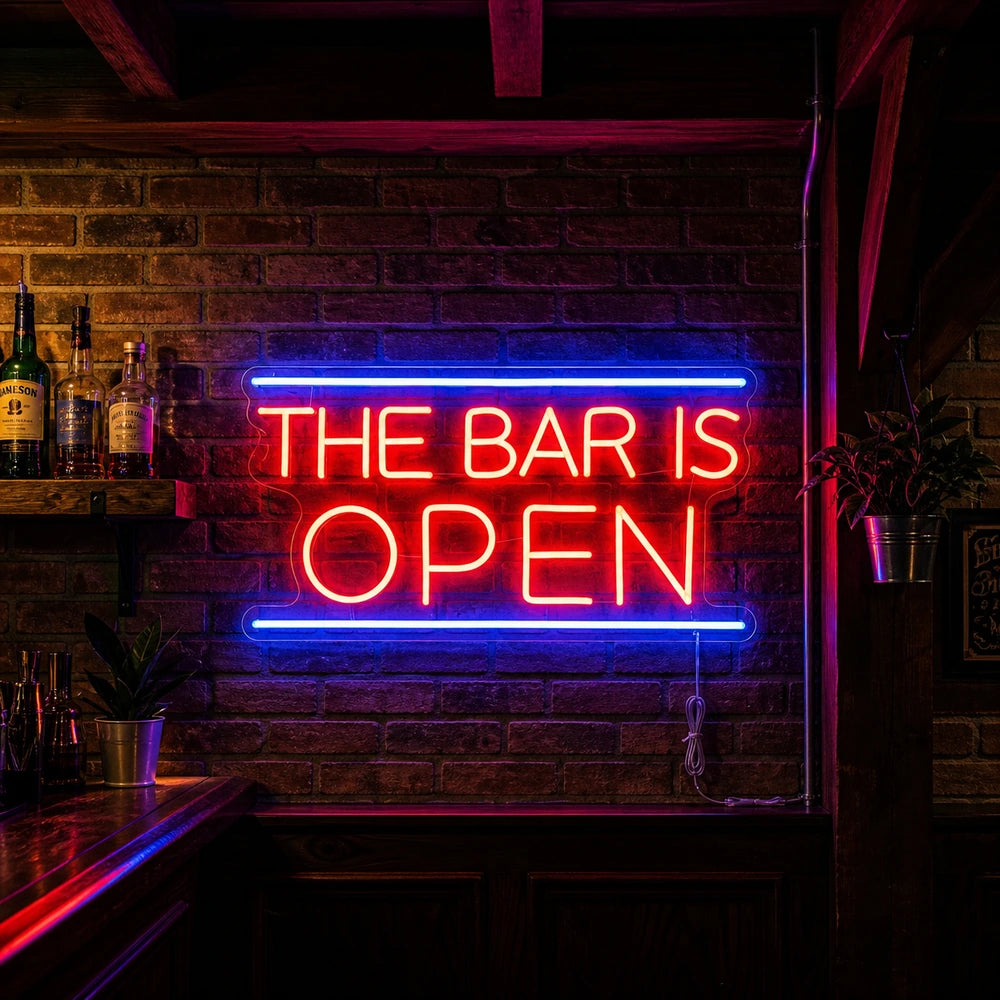 Bar Is Open Neon Sign Wall Art LED Neon Sign high-converting product image