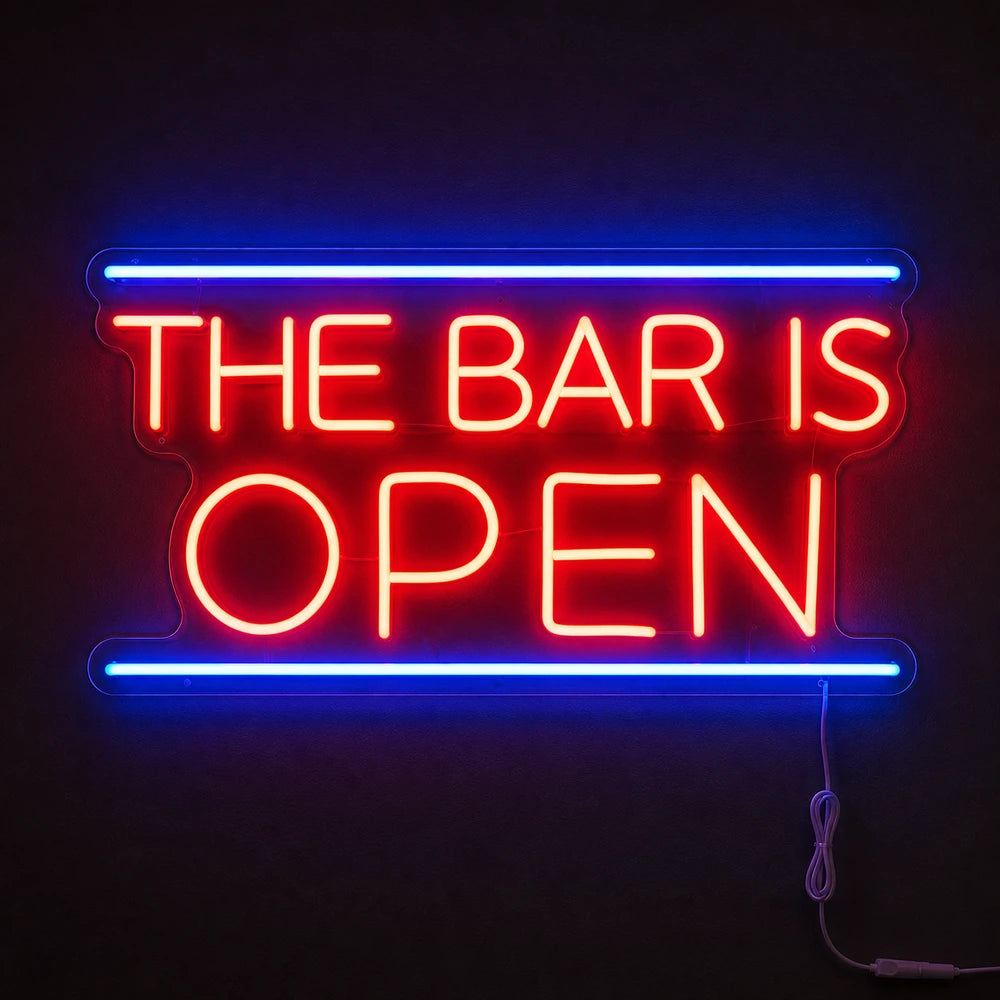 Bar Is Open Neon Sign Wall Art LED Neon Sign main product image