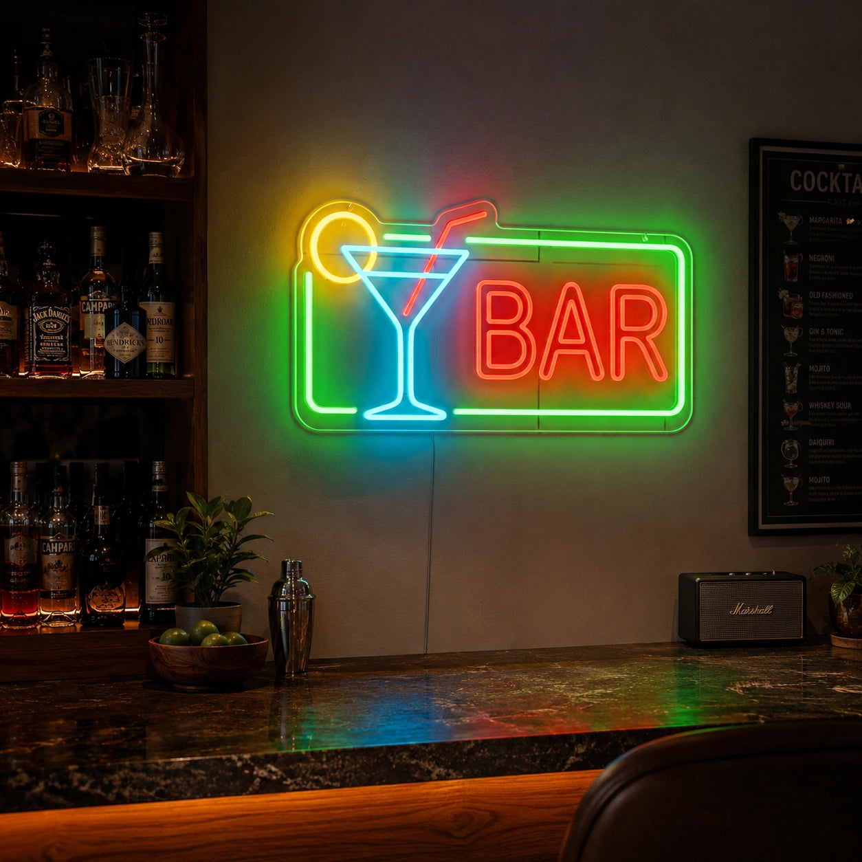 Bar LED Neon Sign Home Wall Art - 03 Real Lifestyle Scene