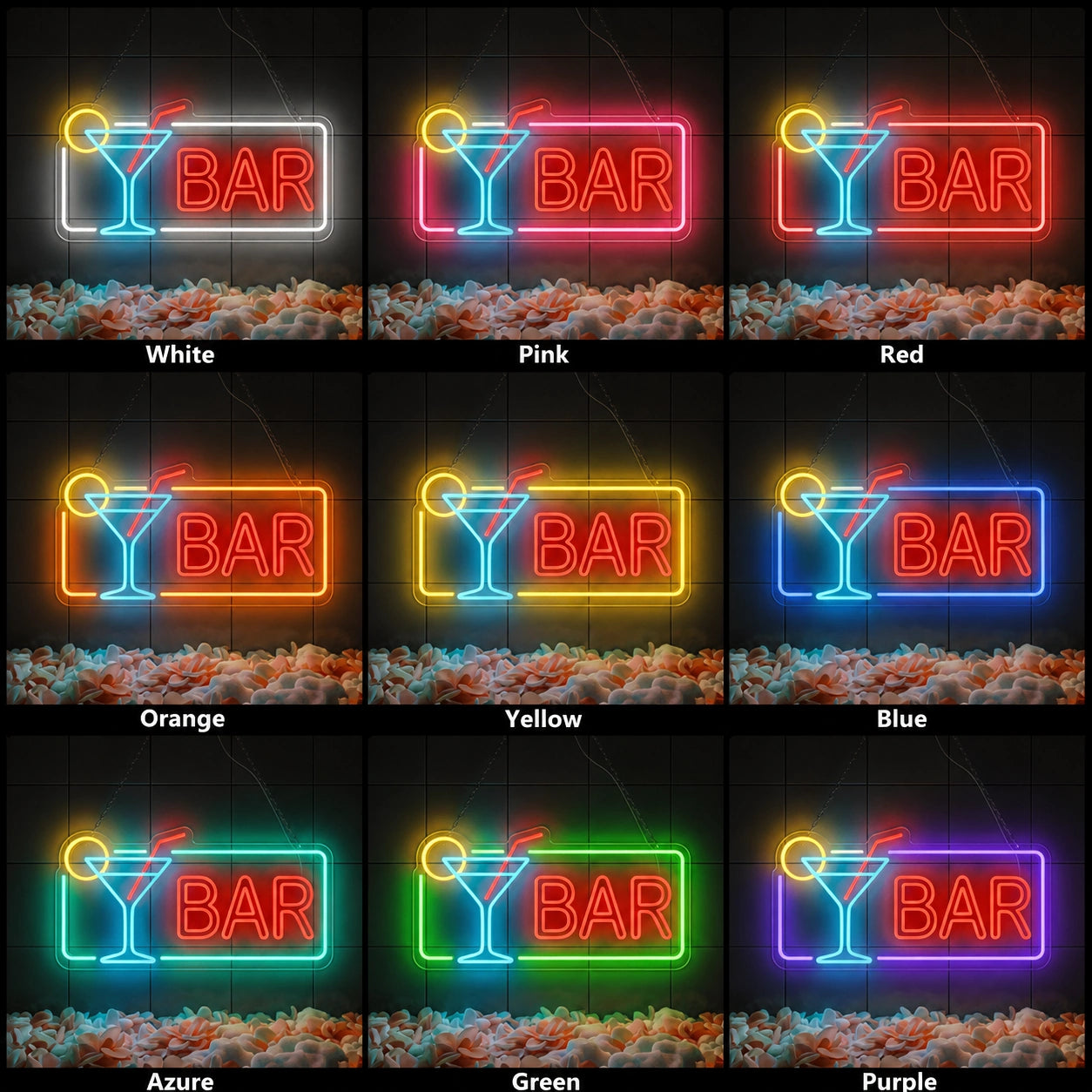 Bar LED Neon Sign Home Wall Art - 05 Color Grid
