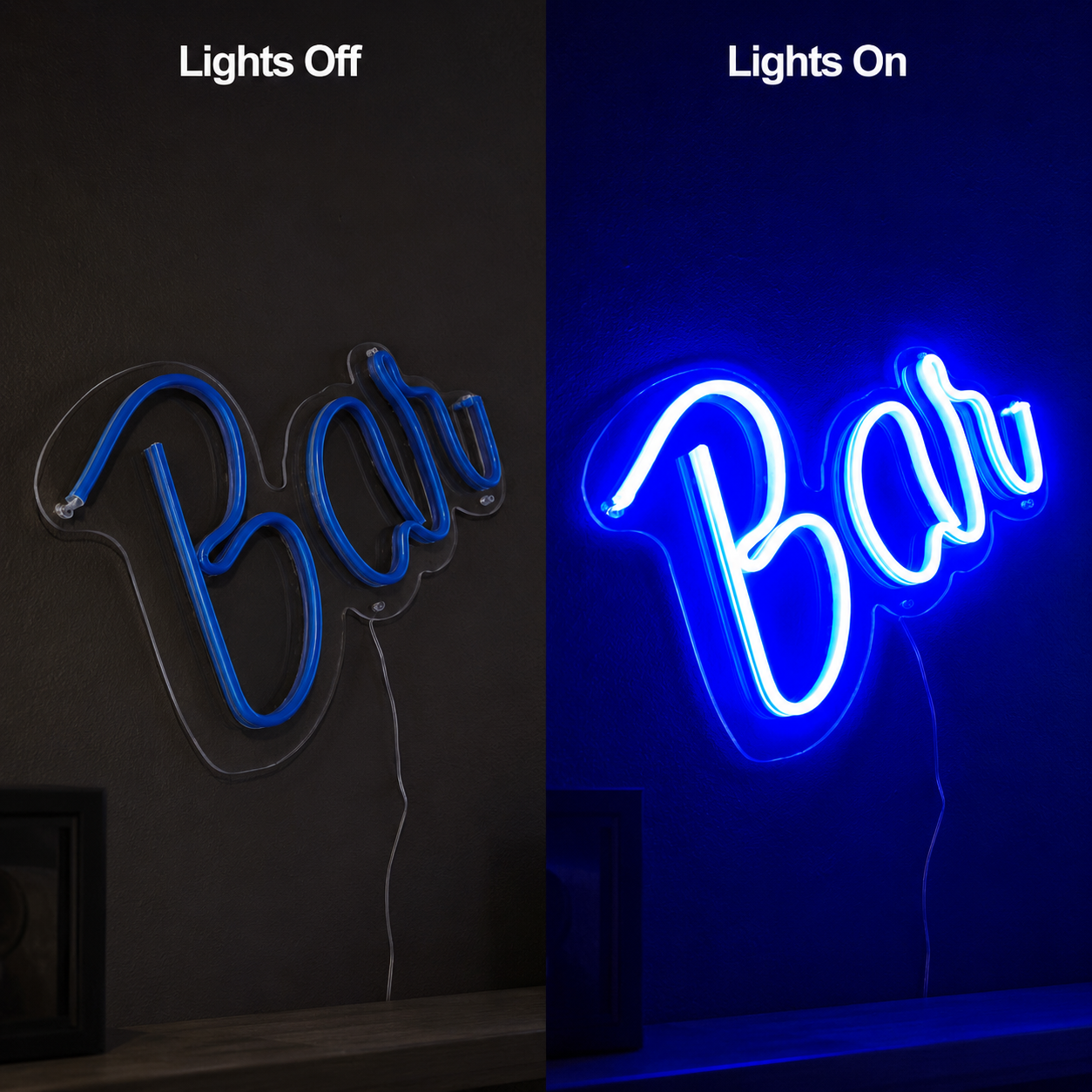 Bar LED Neon Sign Home Wall Art Wall Neon Sign - 06 Day Night Comparison