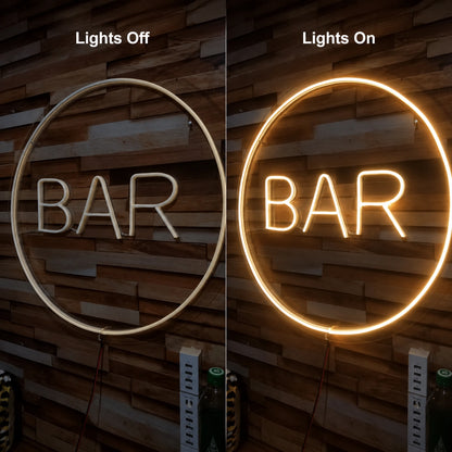 Bar LED Neon Sign Wall Neon Sign - 06 Day Night Comparison