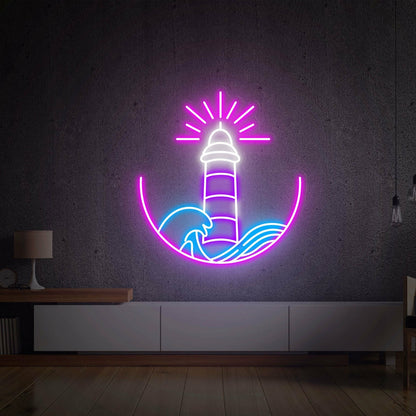 Bar Lighthouse Led Neon Sign Wall Decsign Narrow Entryway Decor - Shineneon