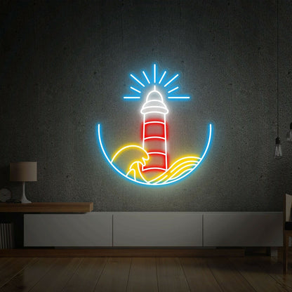Bar Lighthouse Led Neon Sign Wall Decsign Narrow Entryway Decor - Shineneon