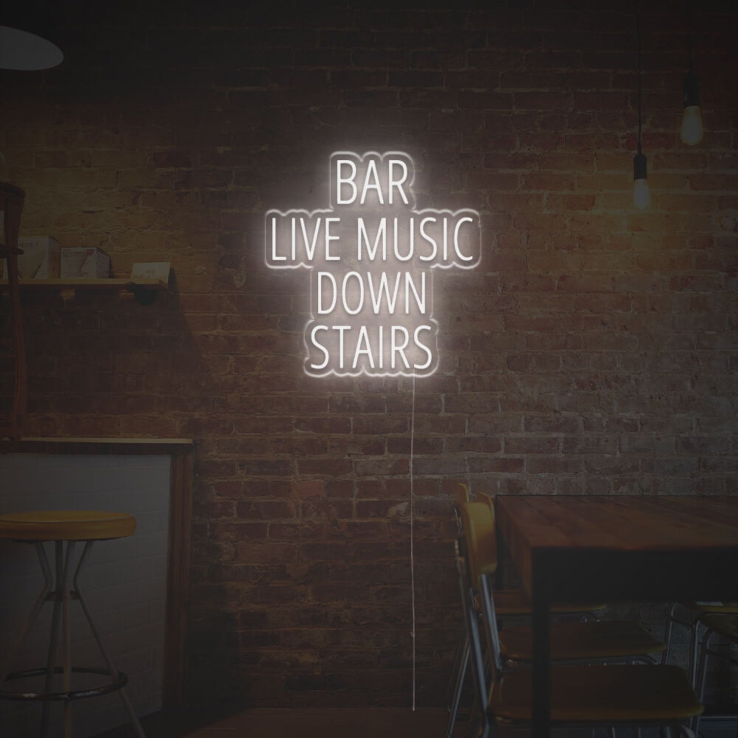 Bar Live Music Down Stairs Led Neon Sign | Shineneon