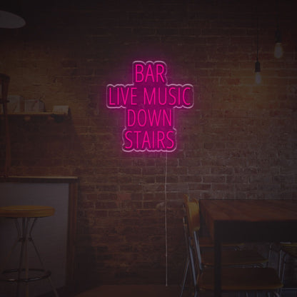 Bar Live Music Down Stairs Led Neon Sign | Shineneon