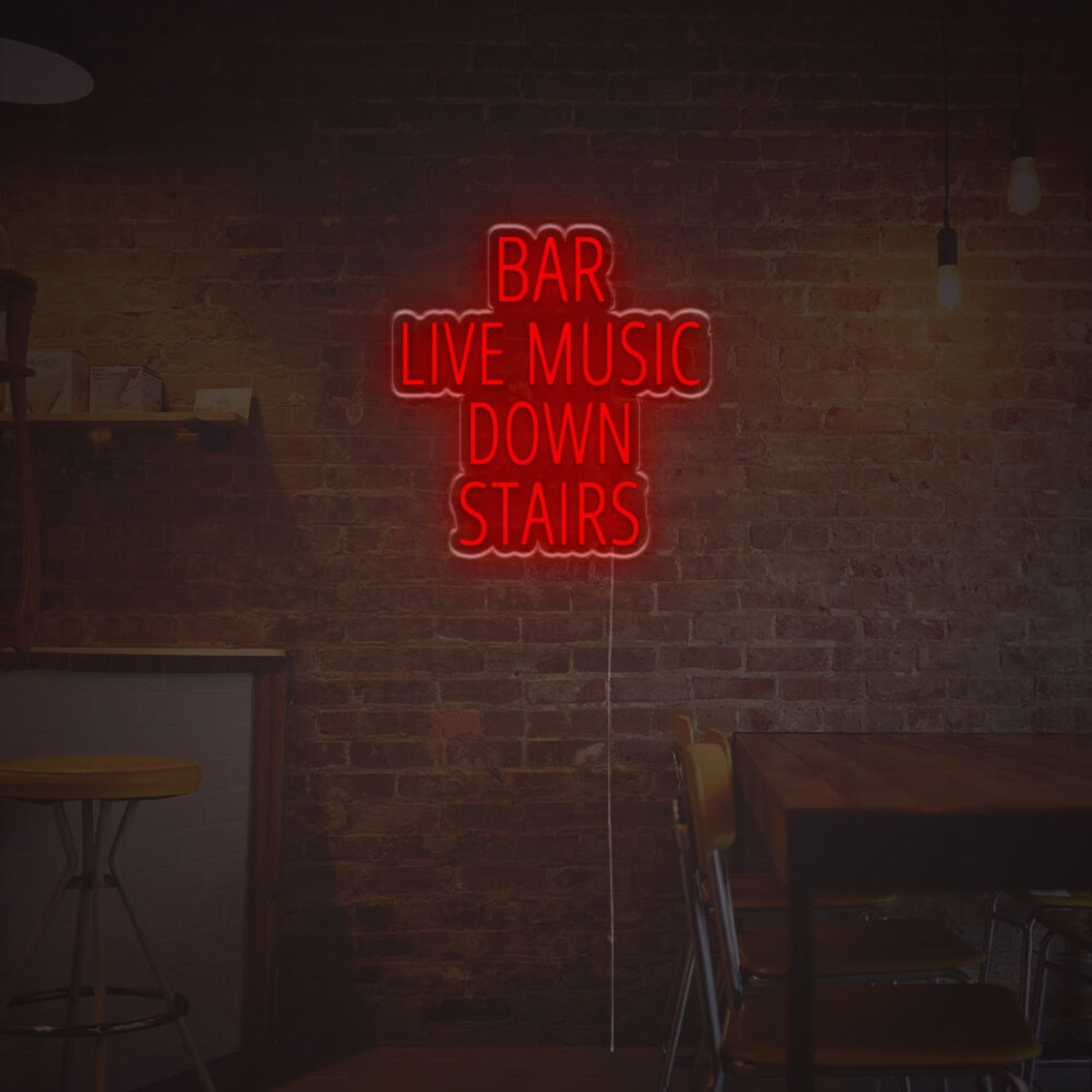 Bar Live Music Down Stairs Led Neon Sign | Shineneon