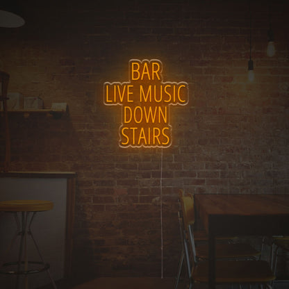 Bar Live Music Down Stairs Led Neon Sign | Shineneon