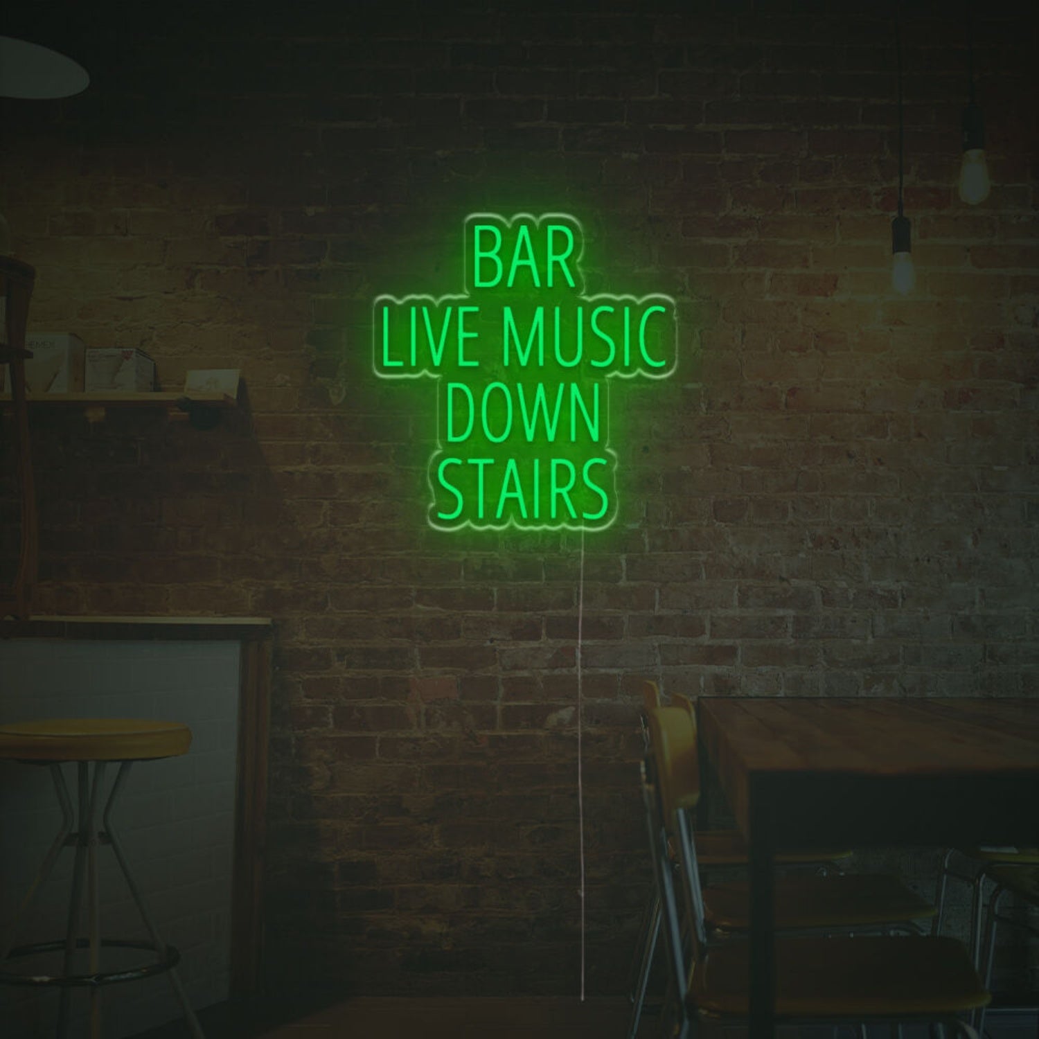 Bar Live Music Down Stairs Led Neon Sign | Shineneon