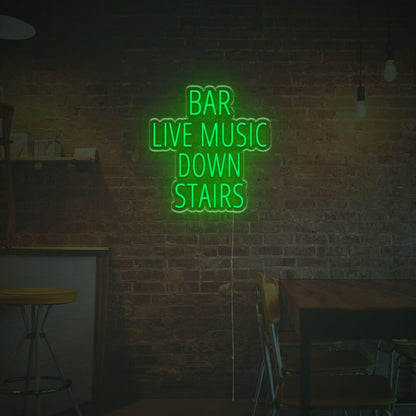 Bar Live Music Down Stairs Led Neon Sign | Shineneon