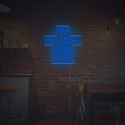 Bar Live Music Down Stairs Led Neon Sign | Shineneon